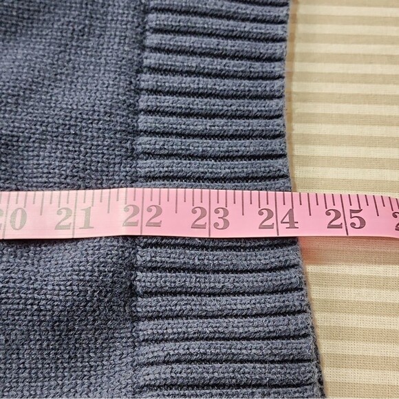 Chaps Navy Blue Turtleneck Sweater with Colorful Chest Design - Picture 6 of 7